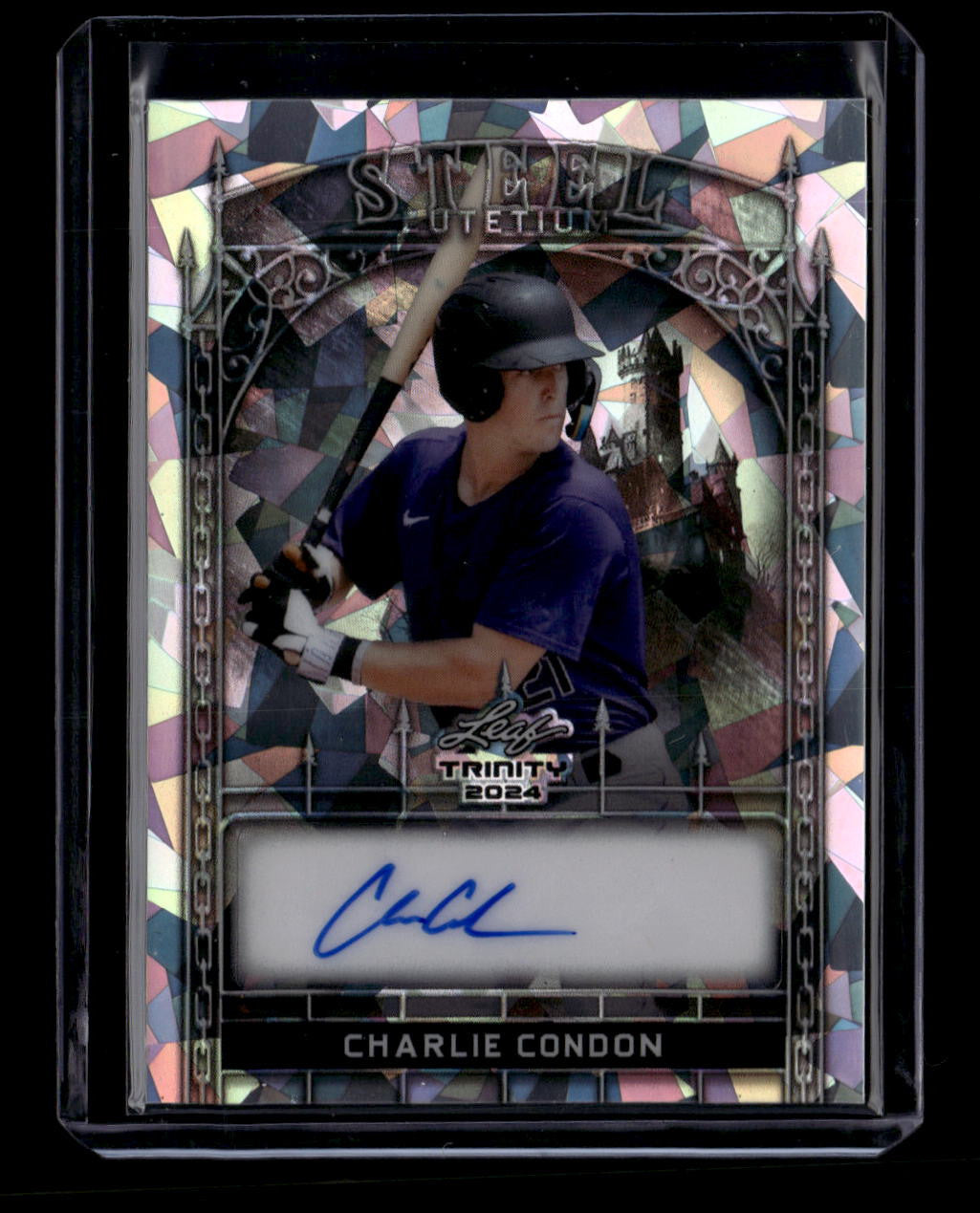 2024 Leaf Trinity Steel Lutetium Silver Crystals Charlie Condon Rookie Auto 2/10