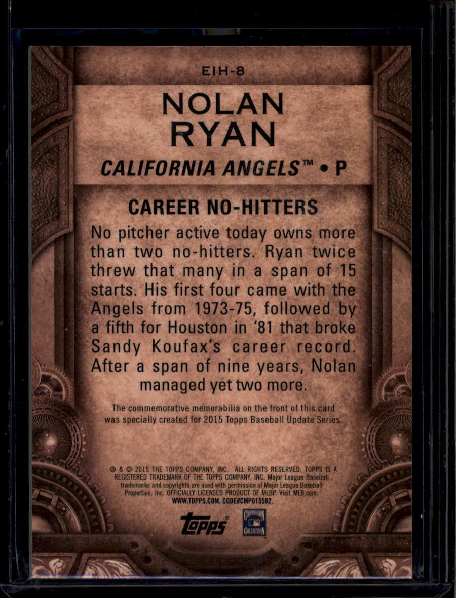 2015 Topps Update Etched in History eih8 Nolan Ryan