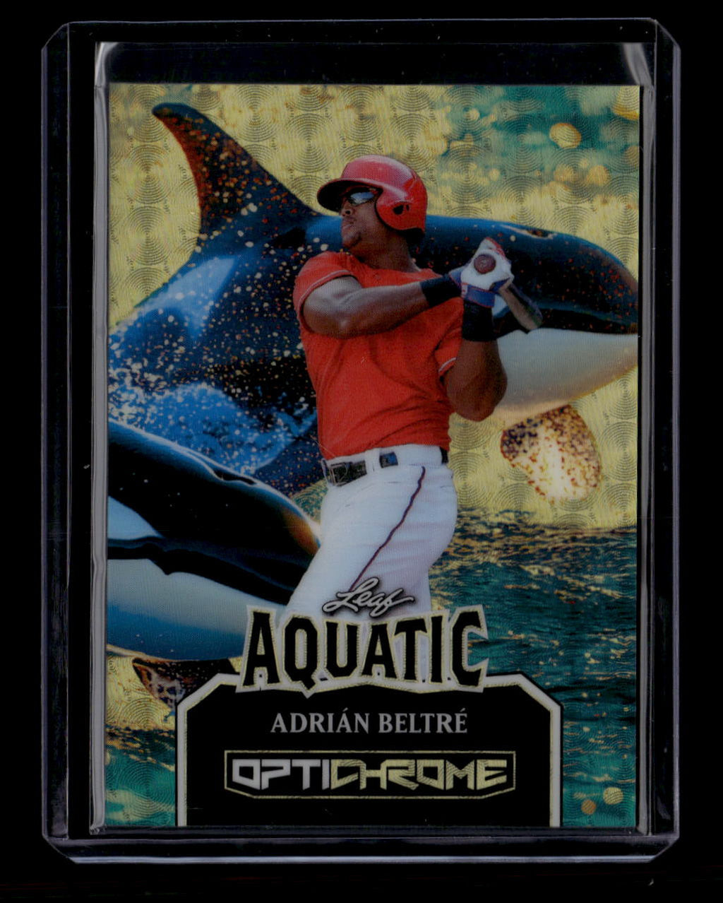 SOLD 180453 2025 Leaf Optichrome Aquatic Whales Gold Super Prismatic ab2 Adrian Beltre 1/1