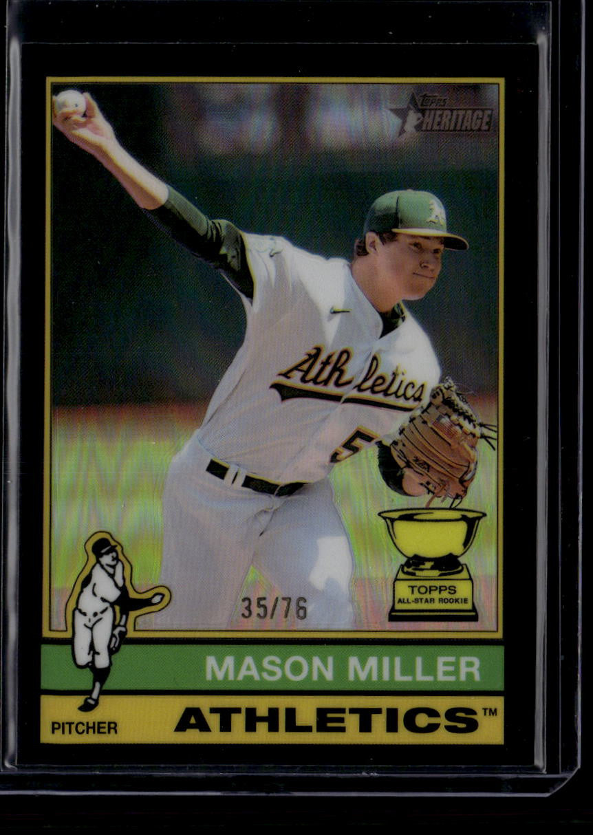 SOLD 180459 2025 Topps Heritage Chrome Black Refractor 405 Mason Miller 35/76