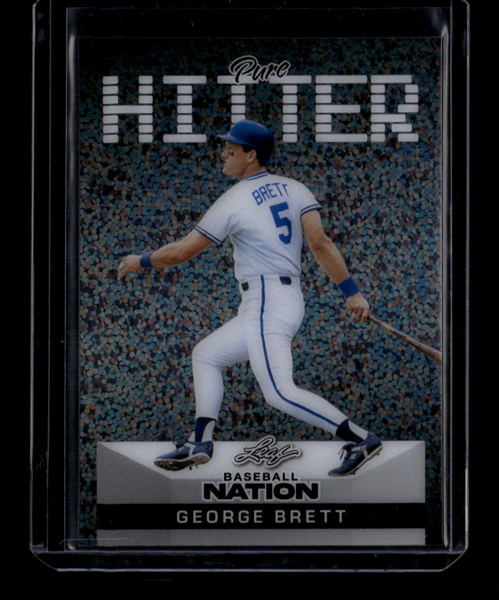SOLD 180462 2025 Leaf Baseball Nation Pure Hitter Black Sparkles pb11 George Brett 3/8