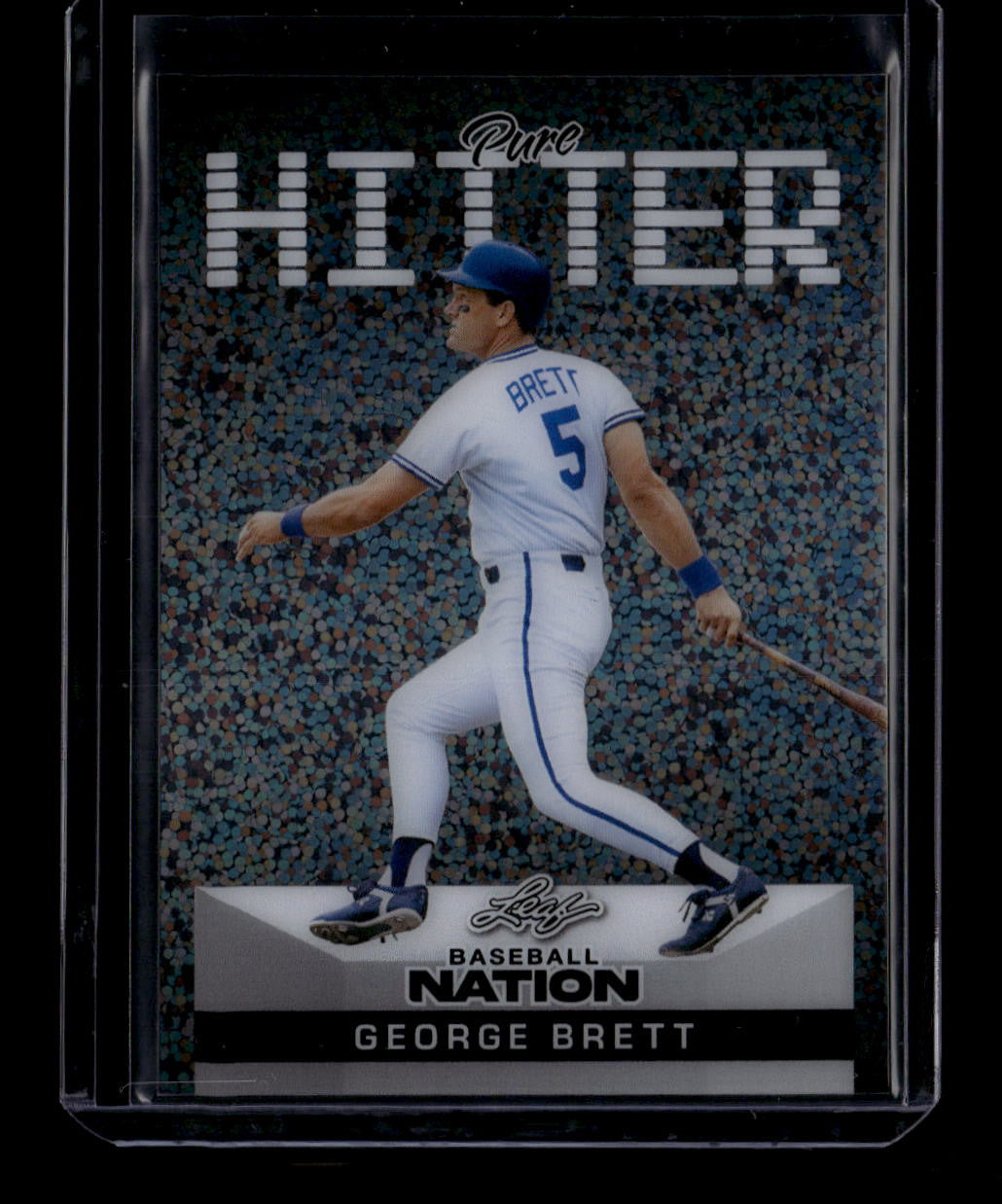 SOLD 180462 2025 Leaf Baseball Nation Pure Hitter Black Sparkles pb11 George Brett 3/8