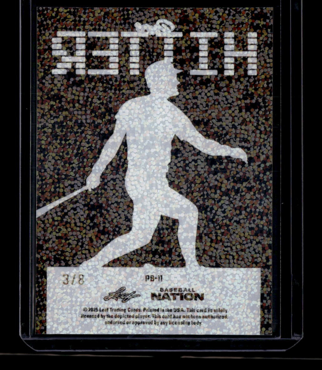 SOLD 180462 2025 Leaf Baseball Nation Pure Hitter Black Sparkles pb11 George Brett 3/8