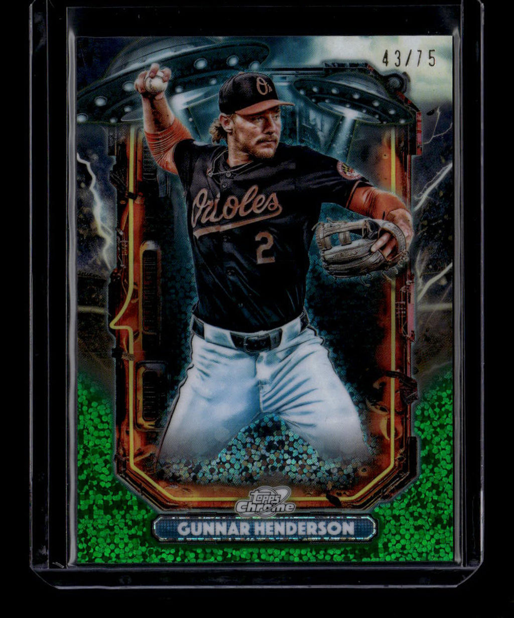 2025 Topps Chrome Extraterrestrial Talent Green Refractor Gunnar Henderson 43/75