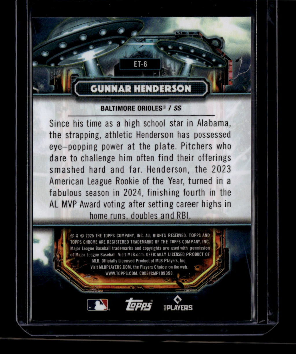 2025 Topps Chrome Extraterrestrial Talent Green Refractor Gunnar Henderson 43/75