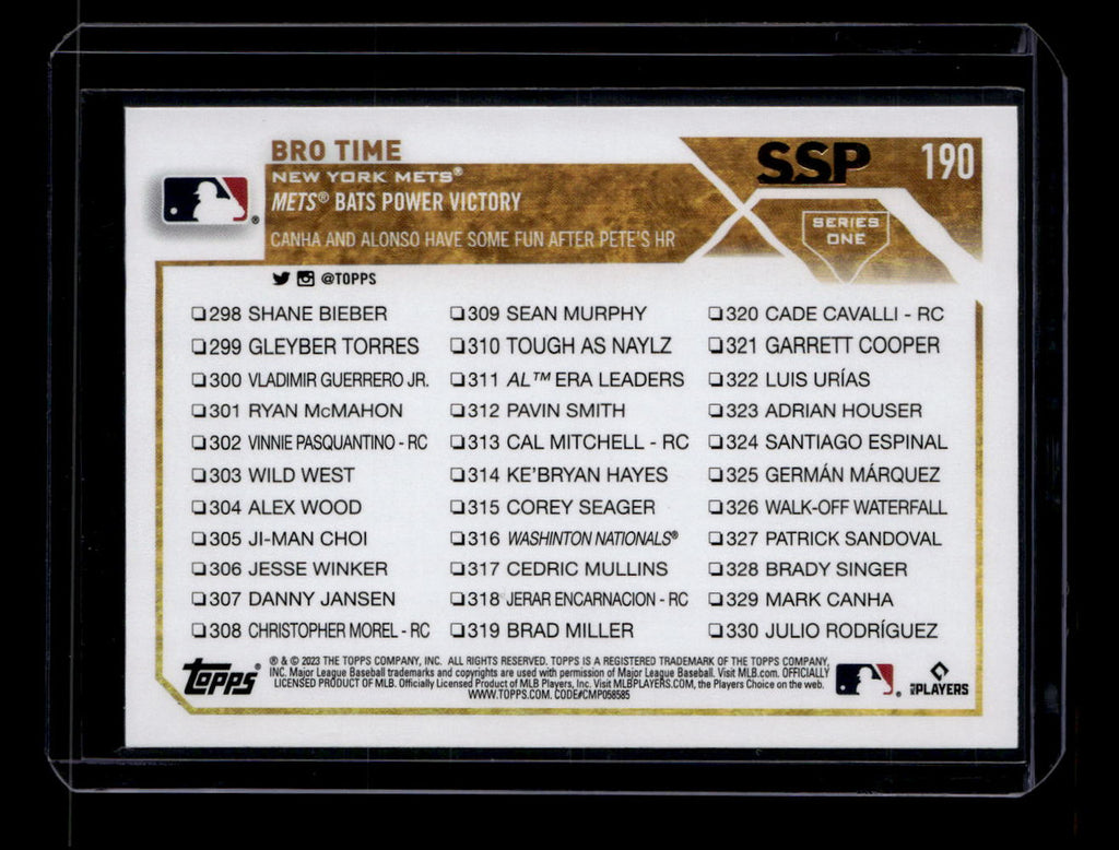2023 Topps Golden Mirror Image Variations 190 Bro Time Mark Canha Pete Alonso SP