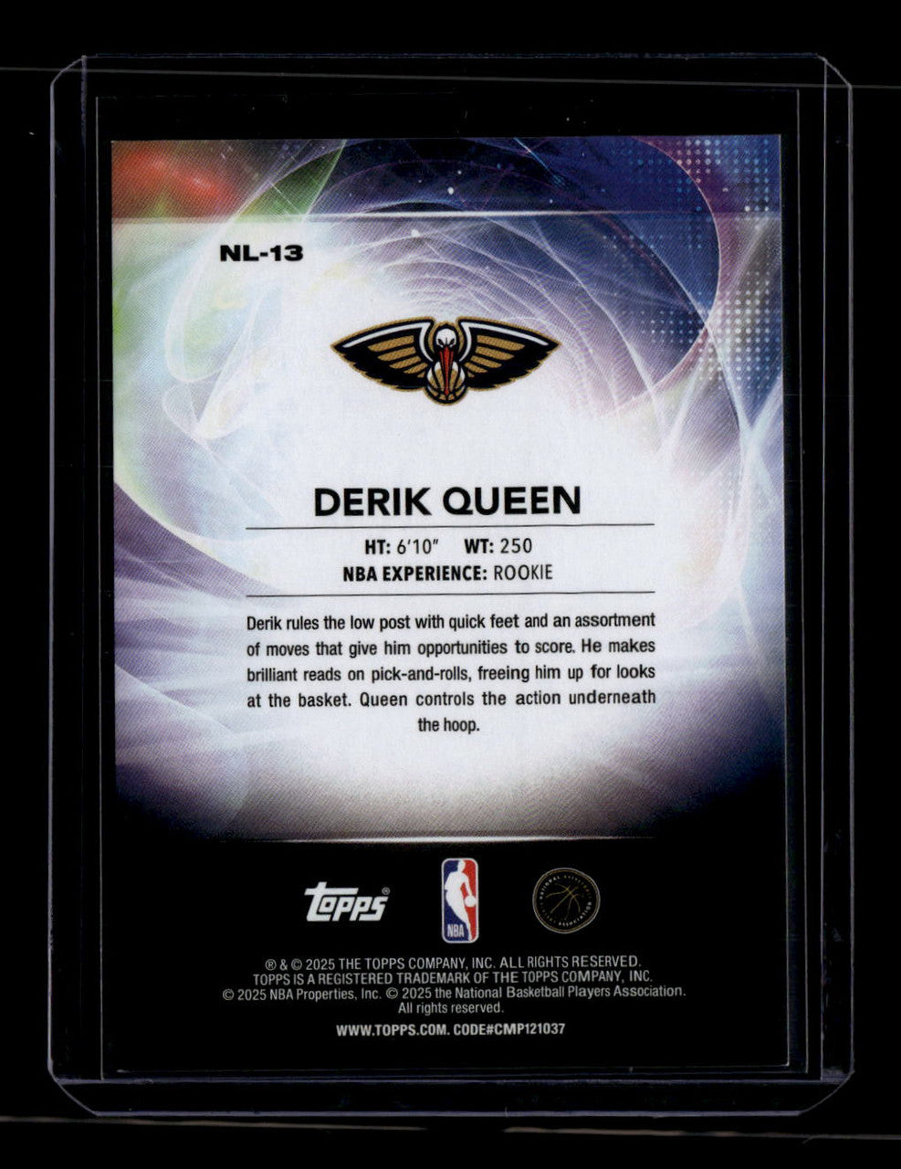 2025-26 Topps No Limit Gold Rainbow nl13 Derik Queen Rookie 40/50