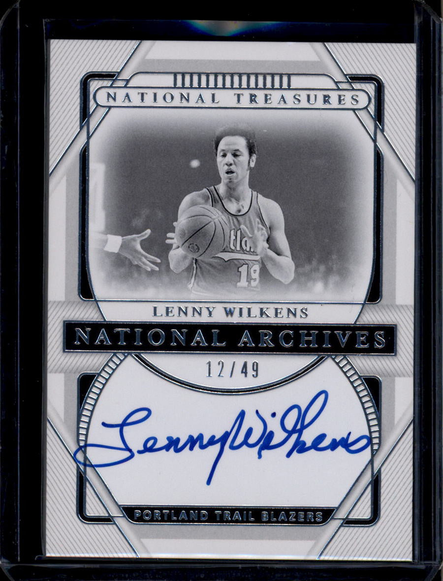2020-21 Panini National Treasures Archives Ink 36 Lenny Wilkens Auto 12/49