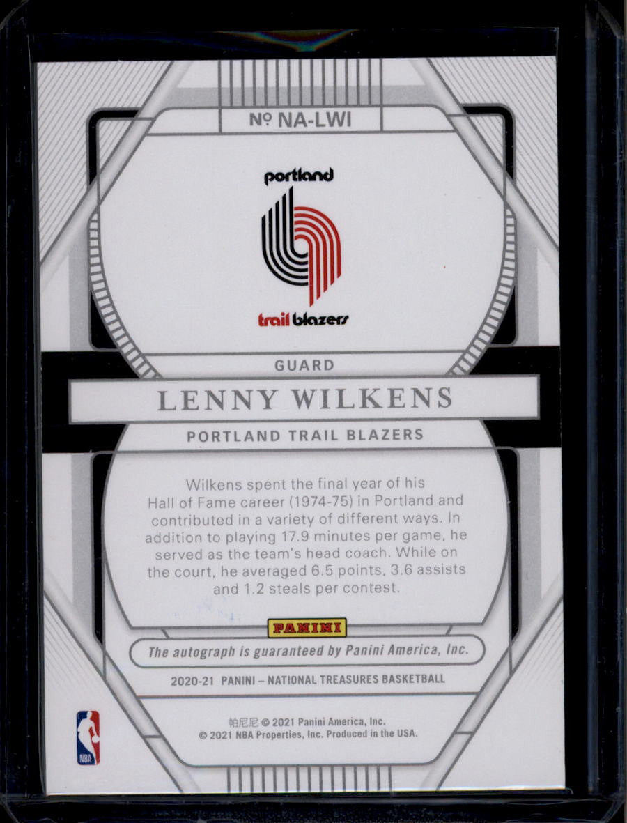 2020-21 Panini National Treasures Archives Ink 36 Lenny Wilkens Auto 12/49