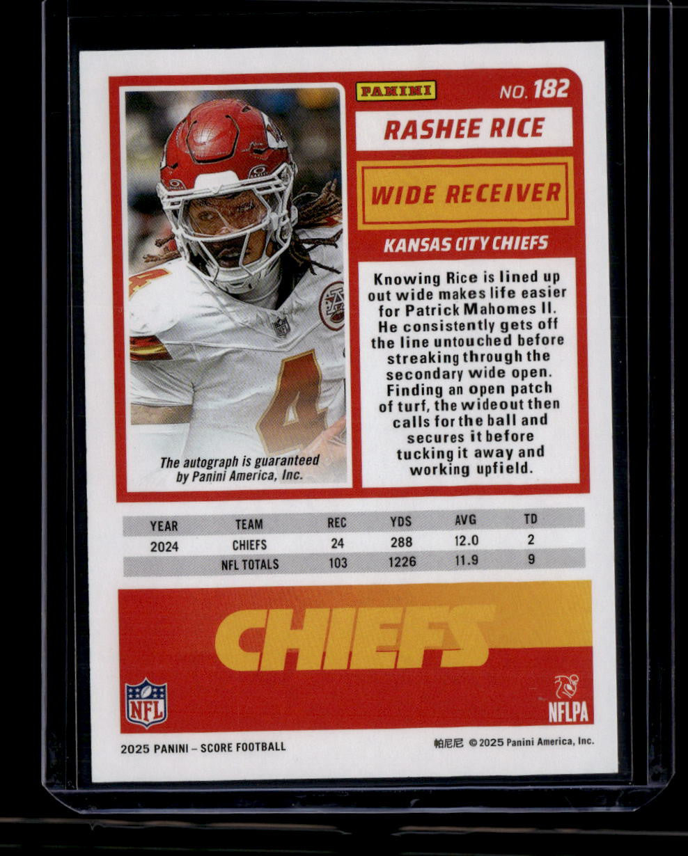2025 Score Signatures Gold Zone 182 Rashee Rice Auto 36/50