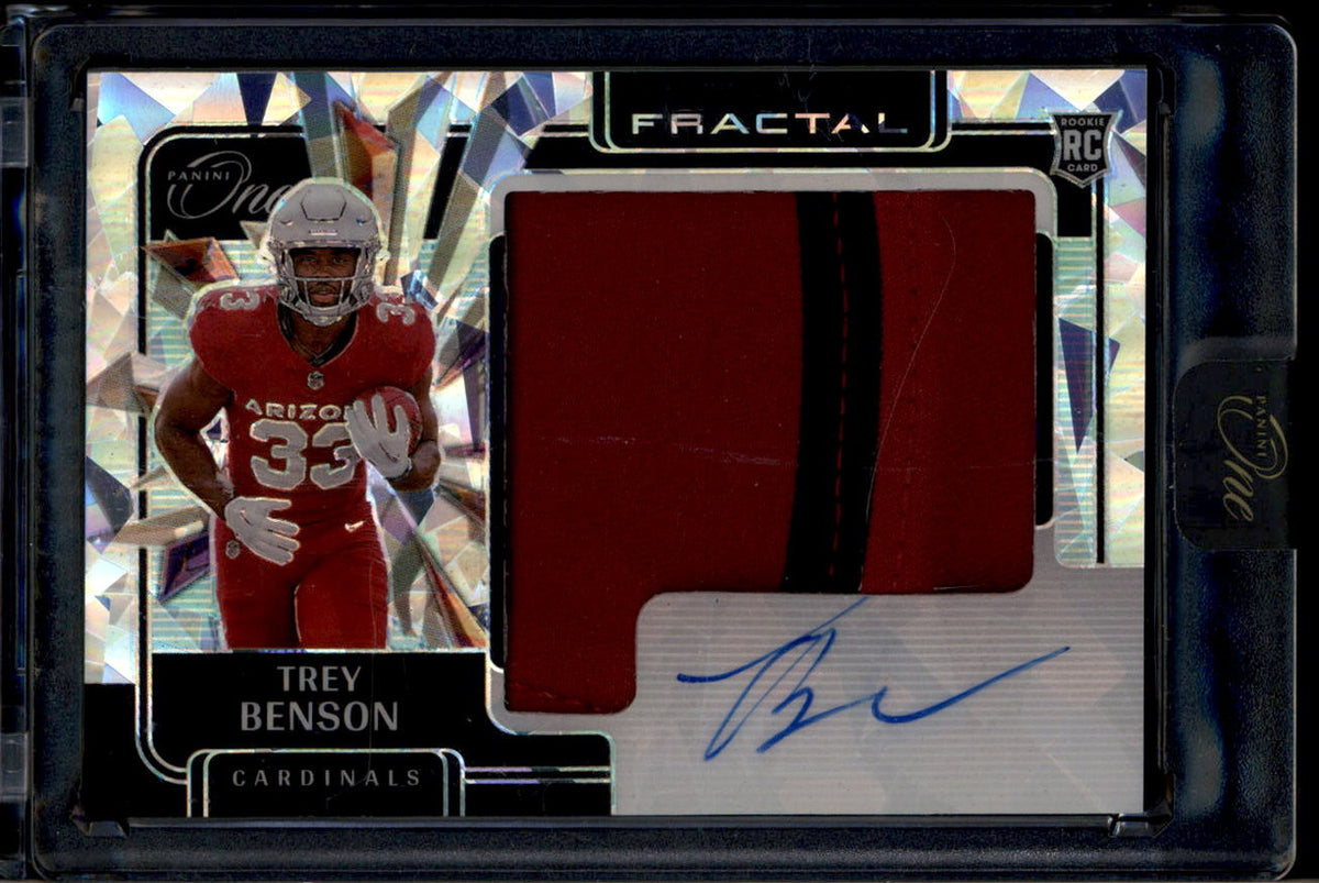 2024 Panini One Rookie Fractal Autographs 408 Trey Benson RC Patch Auto 2/50