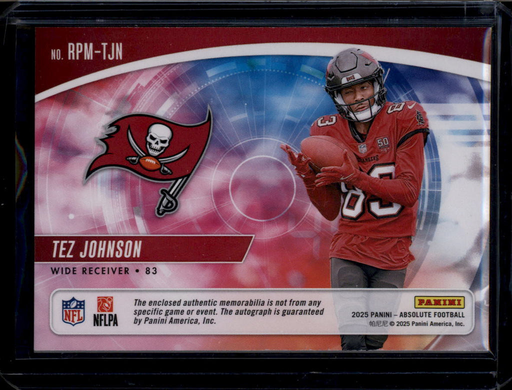 2025 Absolute RPM Autographs Quad 29 Tez Johnson RC Quad Patch Auto 75/299