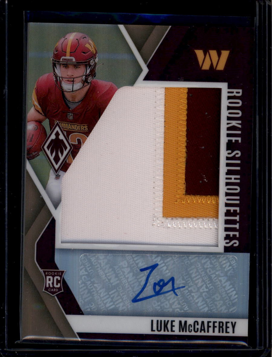 2024 Panini Phoenix Rookie Silhouette Bronze Luke McCaffrey RC Patch Auto 14/33 