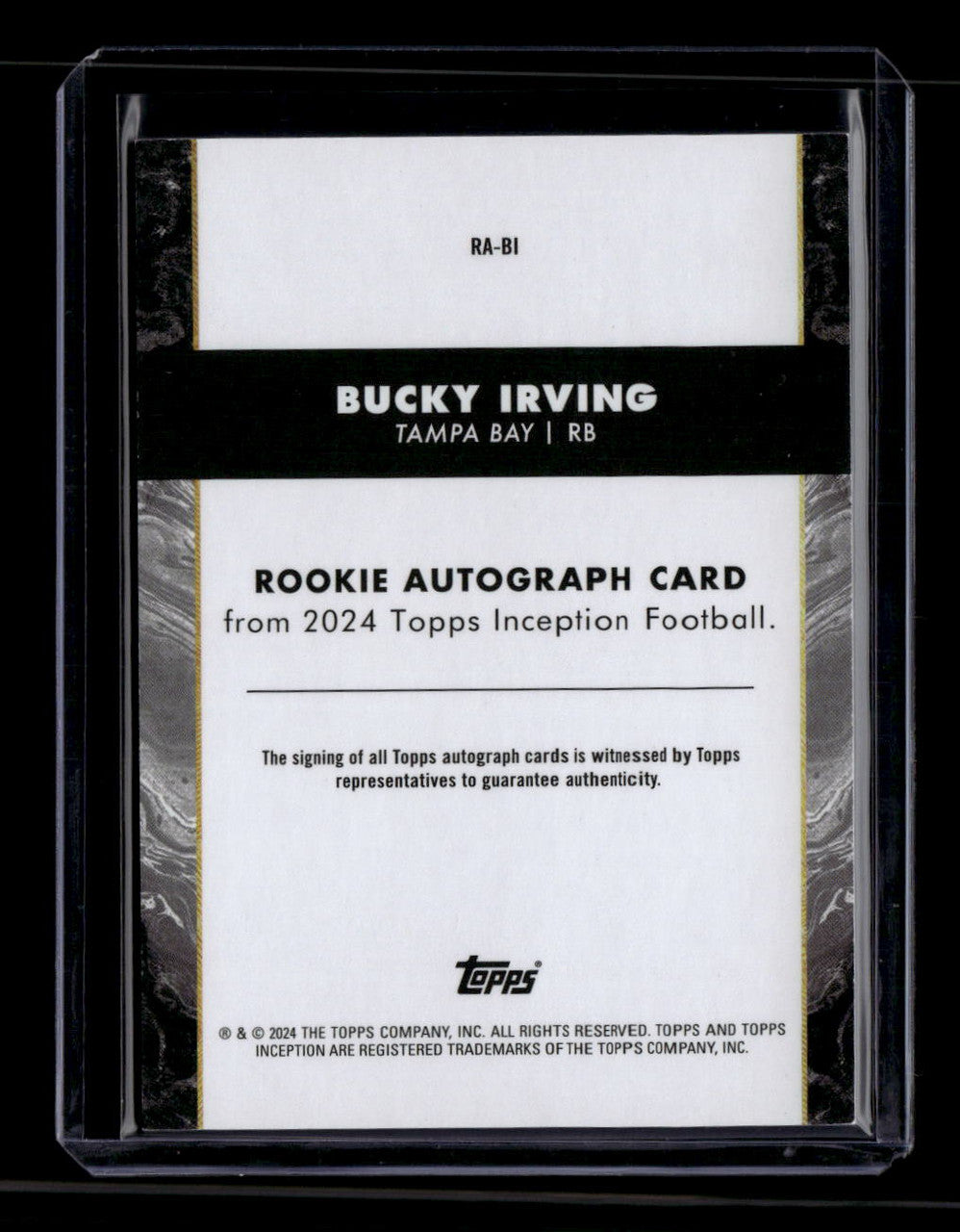 SOLD 180515 2024 Topps Inception Rookie Autographs RABI Bucky Irving Rookie Auto