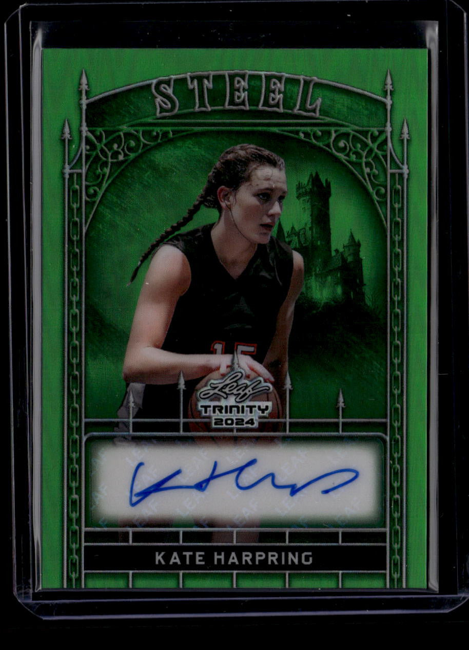 2024 Leaf Trinity Steel Green Prismatic skh1 Kate Harpring Rookie Auto 6/7