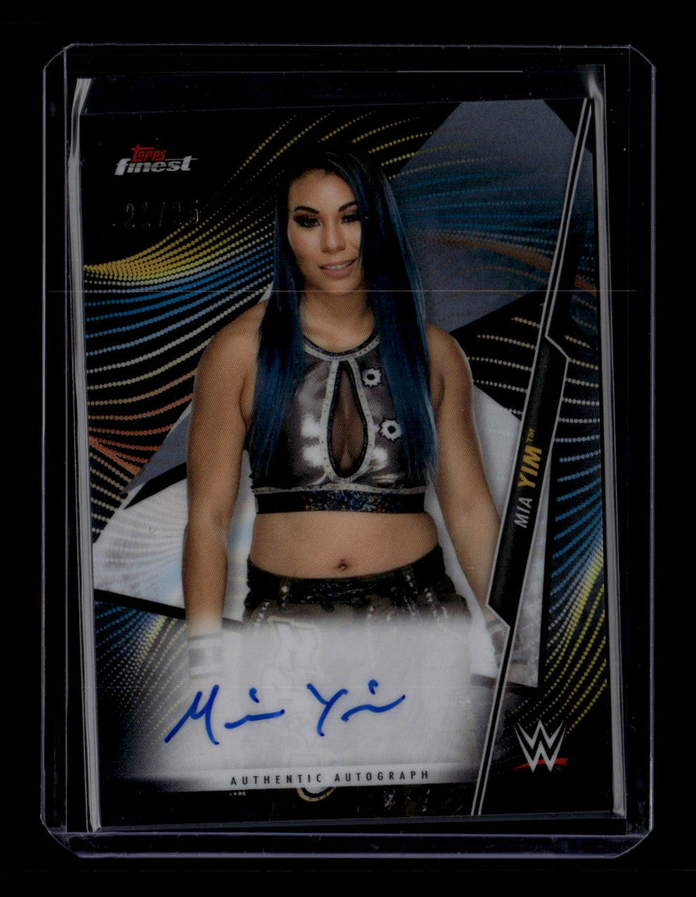 2020 Finest WWE Autographs Black Refractor AMY Mia Yim Auto 21/25