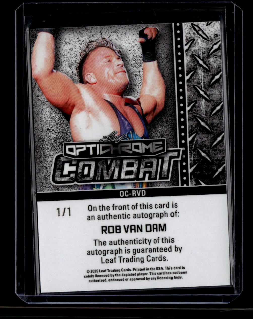 SOLD 180542 2025 Leaf Optichrome Combat Green Crystal OCRVD Rob Van Dam Auto 1/1