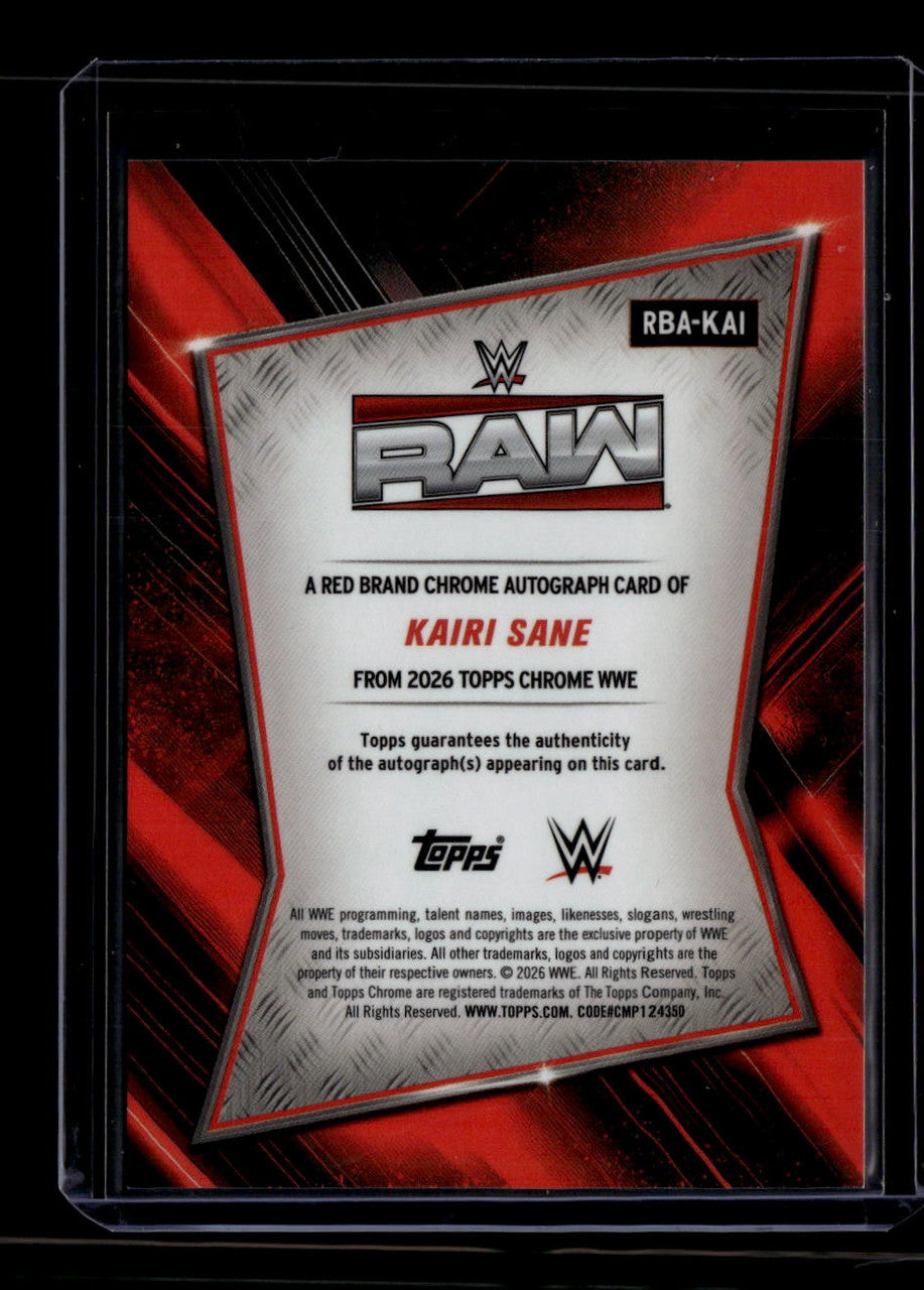 SOLD 180543 2026 Topps Chrome WWE Red Brand Autographs RBAKAI Kairi Sane Auto