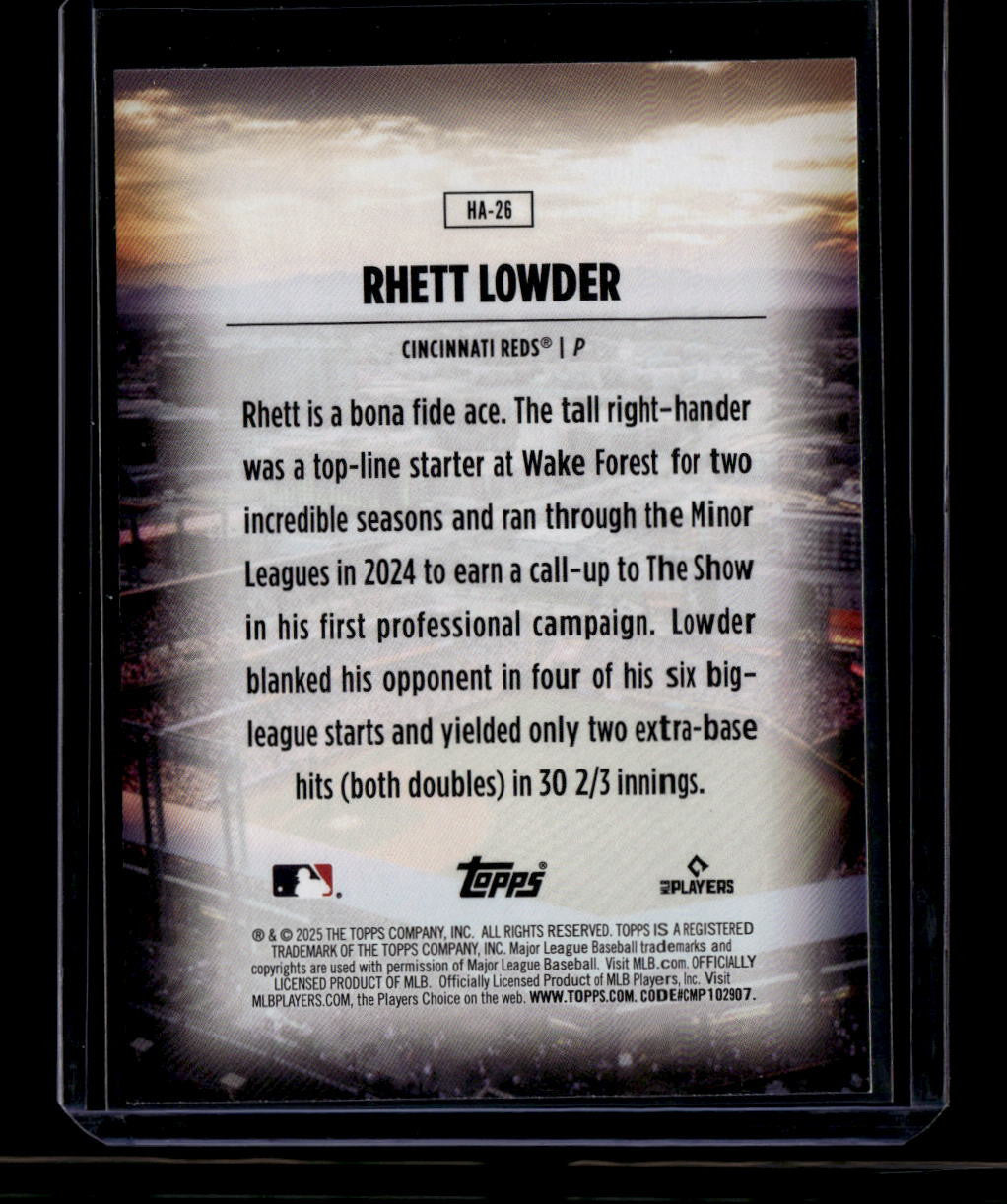 SOLD 180550 2025 Topps Home Field Advantage ha26 Rhett Lowder Rookie