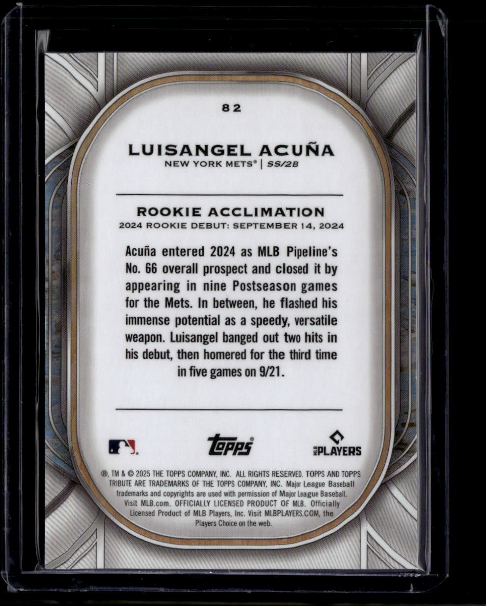 2025 Topps Tribute Red 82 Luisangel Acuna Rookie 8/10