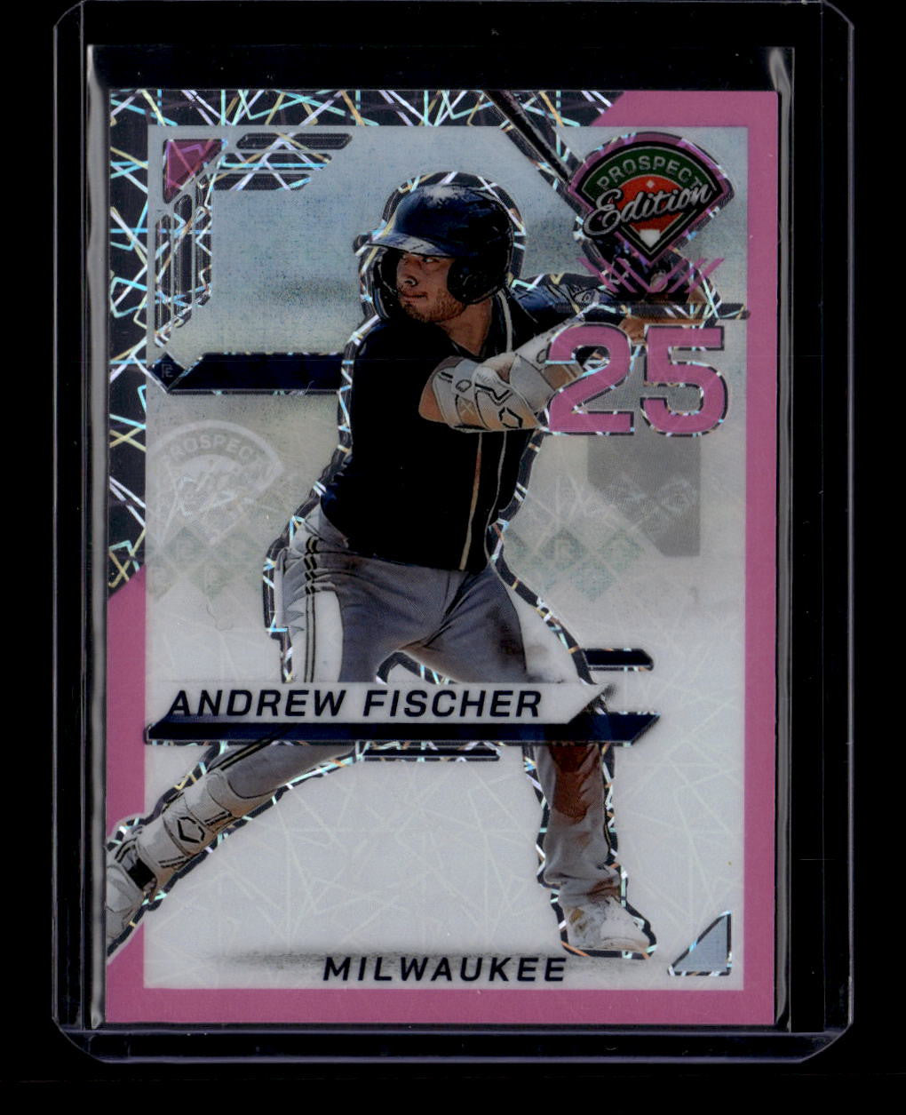 2025 Panini Prospect Edition Holo Prizms Pink Velocity 114 Andrew Fischer RC /79