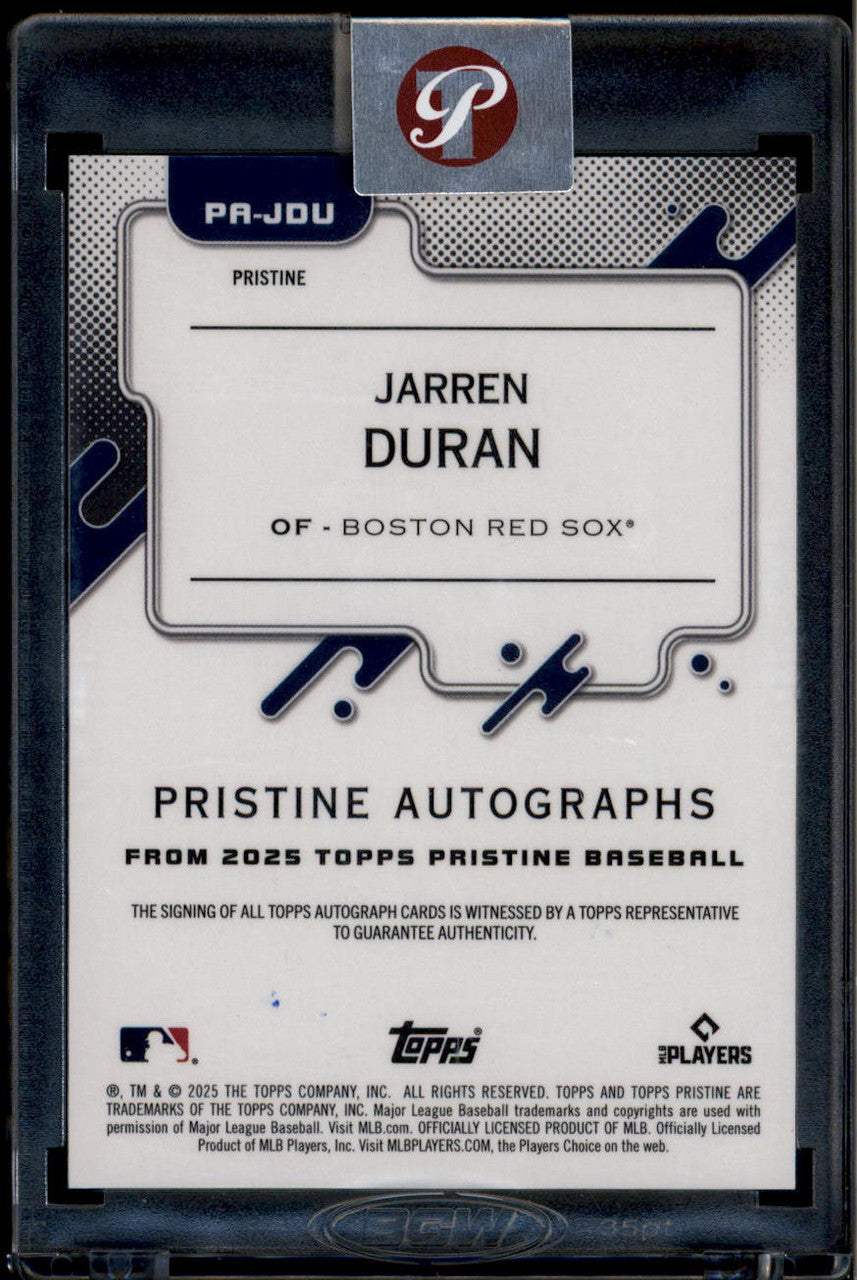 SOLD 180560 2025 Topps Pristine Autographs PAJDU Jarren Duran Auto