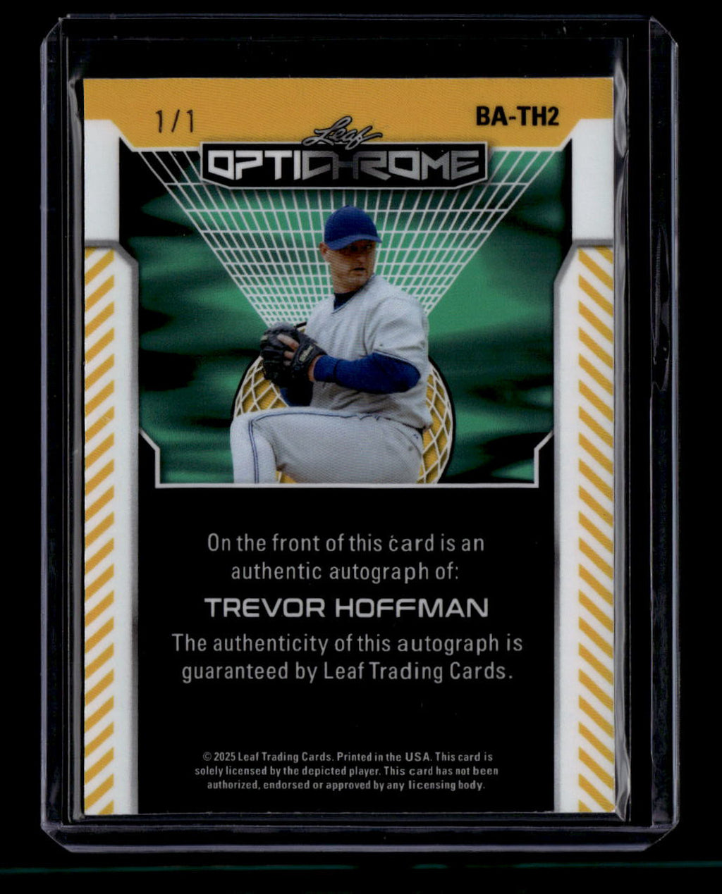 2025 Leaf Optichrome Silver Prismatic bath2 Trevor Hoffman Auto 1/1