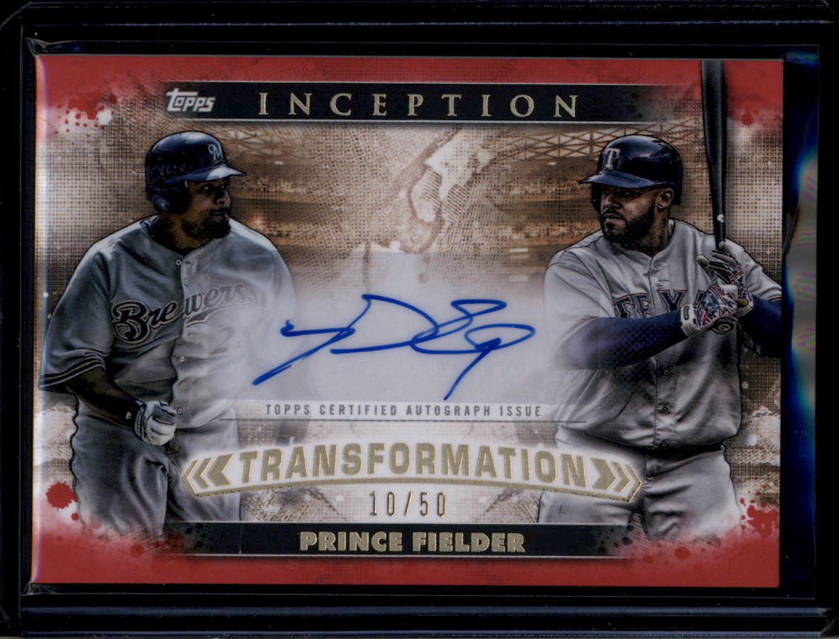 SOLD 180568 2024 Topps Inception Transformation Autographs Red Prince Fielder Auto 10/50