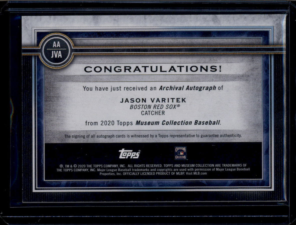SOLD 180570 2020 Topps Museum Collection Archival Autographs Copper Jason Varitek Auto 17/50