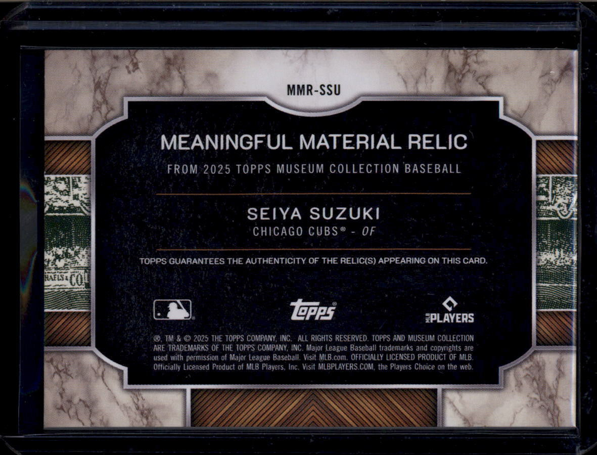 2025 Topps Museum Meaningful Material Relics Ruby MMRSSU Seiya Suzuki Patch /15