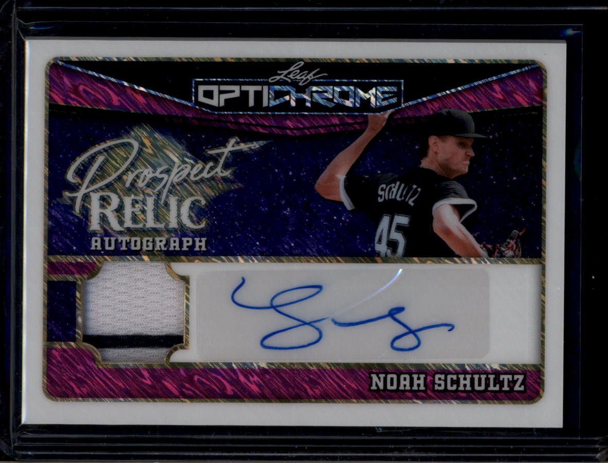 2025 Leaf Optichrome Prospect Relic Autograph Noah Schultz RC Jersey Auto 1/8