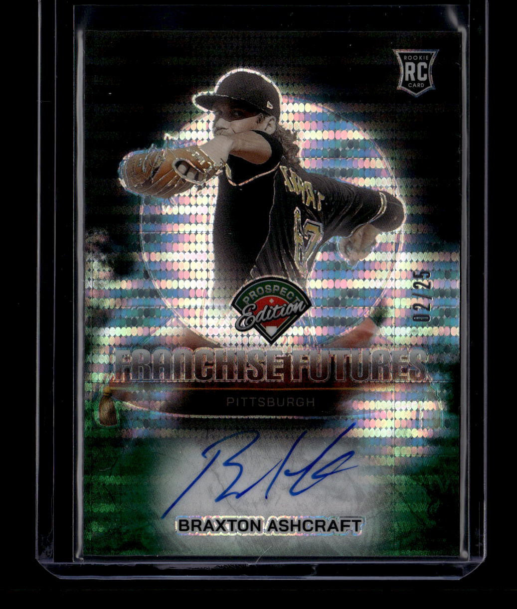 SOLD 180589 2025 Panini Prospect Franchise Futures Signatures Braxton Ashcraft RC Auto 2/25