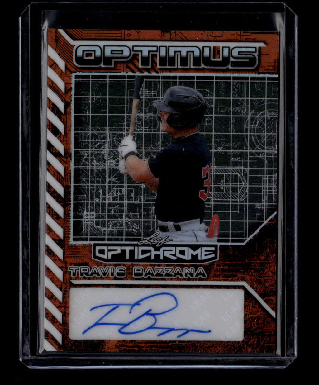 SOLD 180595 2025 Leaf Optichrome Optimus Autographs Orange oatb1 Travis Bazzana RC Auto 4/4