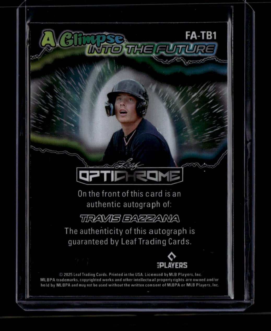 SOLD 180597 2025 Leaf Optichrome A Glimpse into the Future fatb1 Travis Bazzana RC Auto 2/7