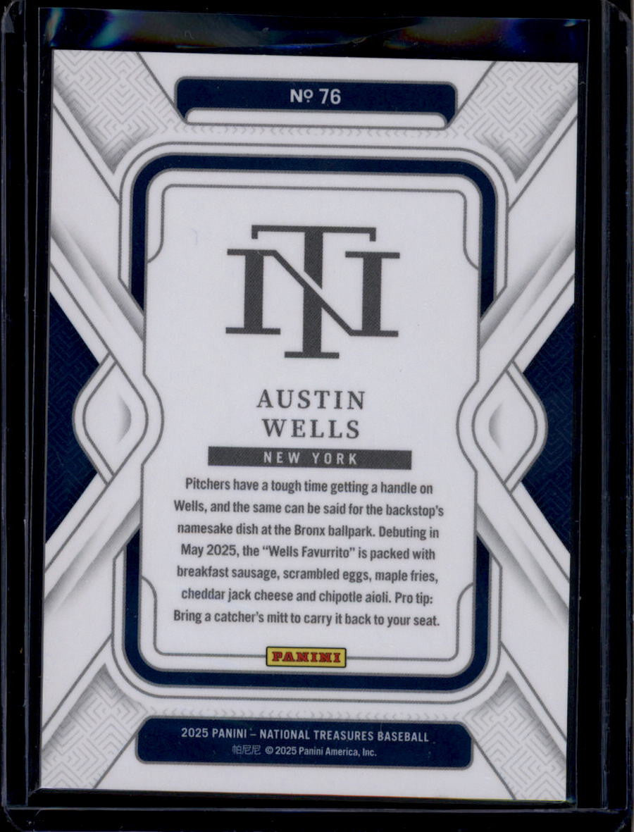 2025 Panini National Treasures Amethyst 76 Austin Wells 3/3