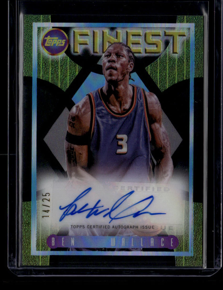 SOLD 180635 2023-24 Finest Flashback Autographs Black Refractor FLABW Ben Wallace Auto 14/25