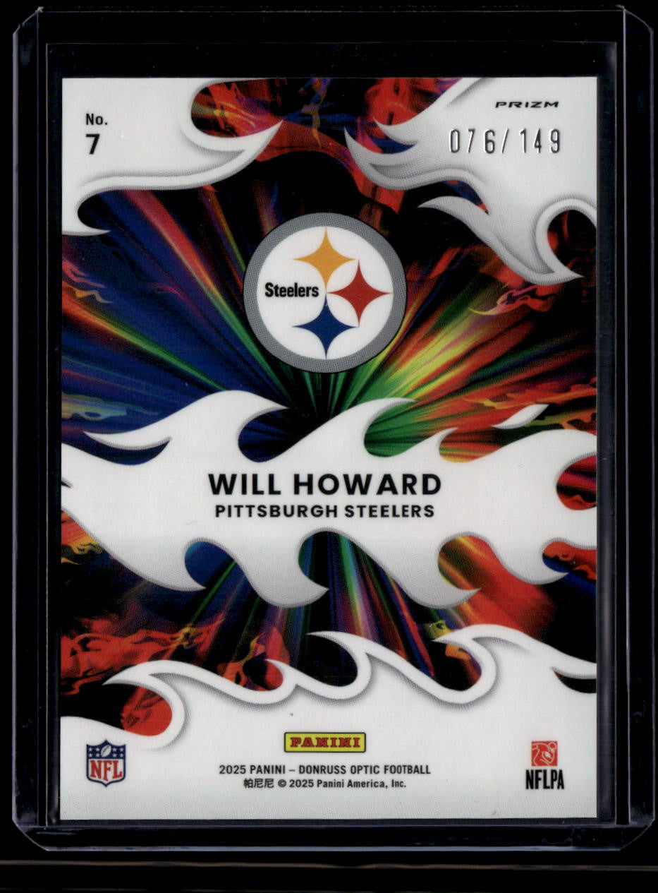 2025 Donruss Optic Light it Up Black Pandora 7 Will Howard Rookie 76/149
