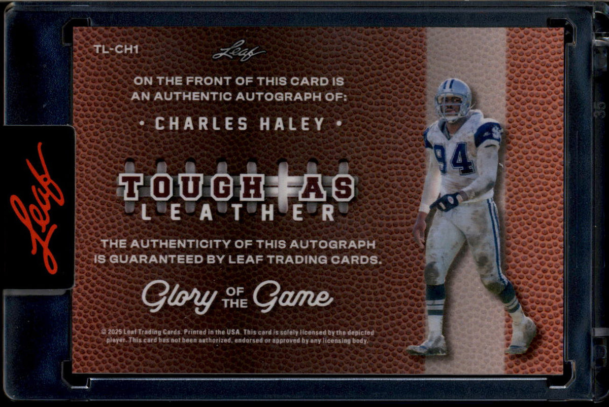 2025 Leaf Glory of the Game Tough as Leather Purple tlch1 Charles Haley Auto 2/8