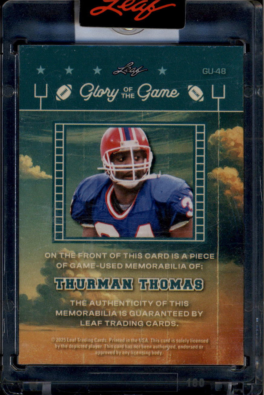 2025 Leaf Glory of the Game Used Holo Dots gu48 Thurman Thomas Jersey 2/7