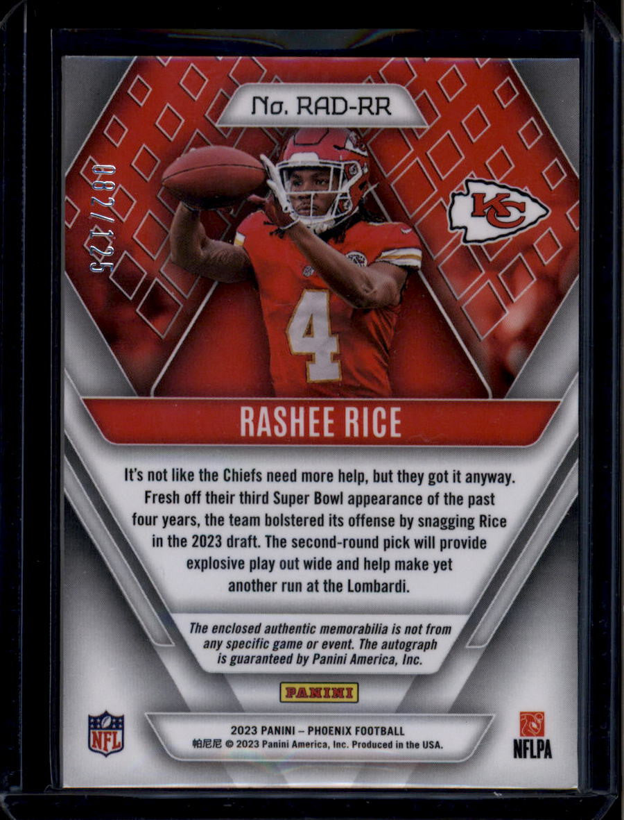 DELETE 180656 2023 Panini Phoenix Premiere Autographs Rashee Rice RC Dual Jersey Auto 82/125