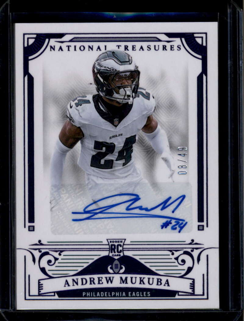 2025 Panini National Treasures Purple 141 Andrew Mukuba Rookie Auto 8/49