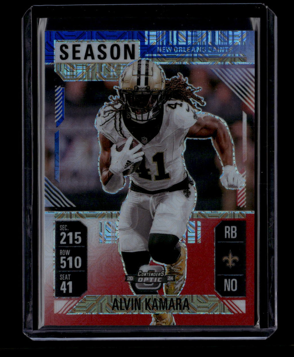 2024 Panini Contenders Optic Red White and Blue 40 Alvin Kamara 12/13