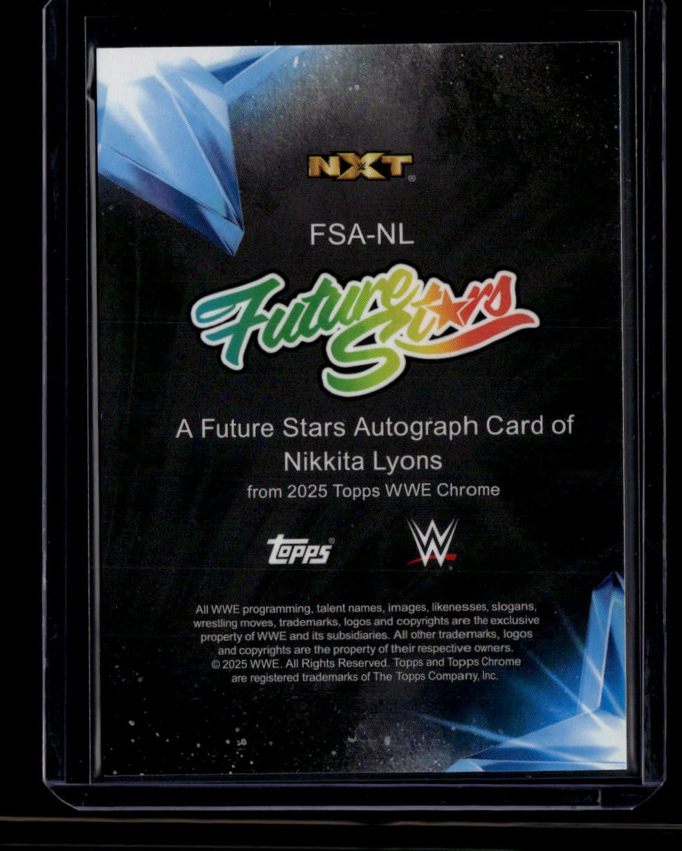 2025 Topps Chrome Future Stars Autographs Blue Refractor Nikkita Lyons Auto /150