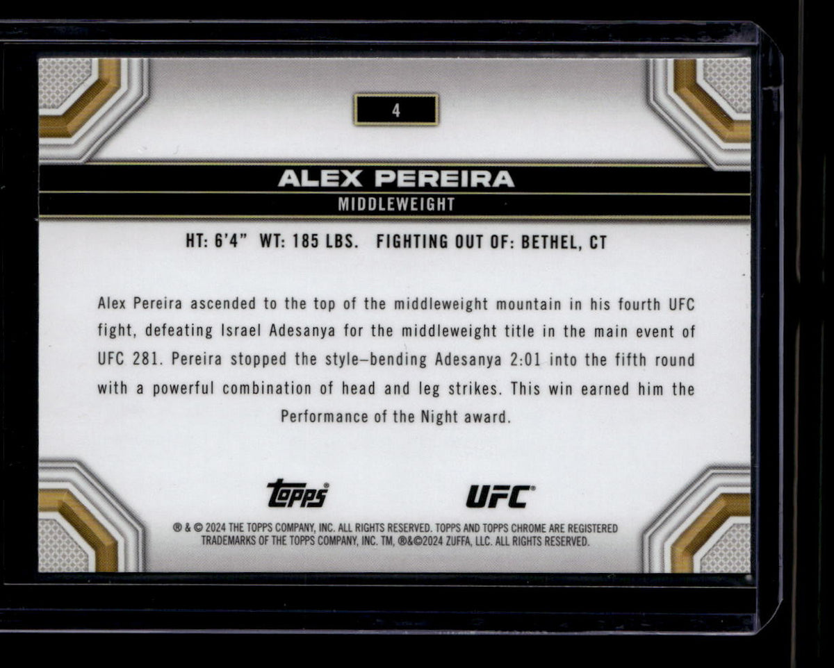SOLD 180678 2025 Topps Chrome 2024 Buyback UFC Stamped Sepia Refractor Alex Pereira 22/300