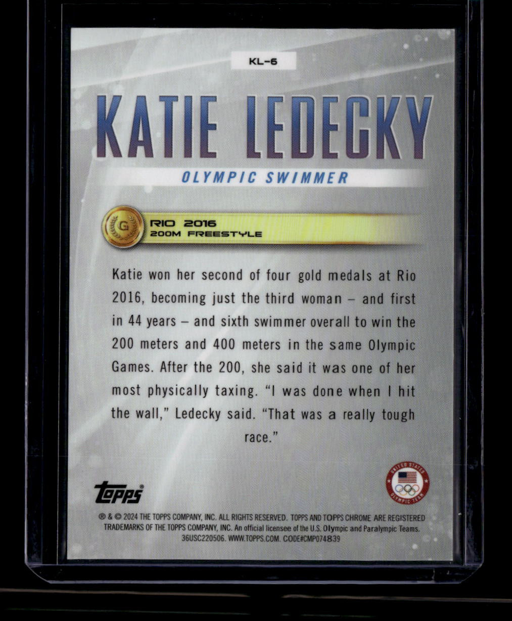 SOLD 180680 2024 Topps Chrome U. S. Olympic Legacy Orange Refractor kl6 Katie Ledecky 18/25