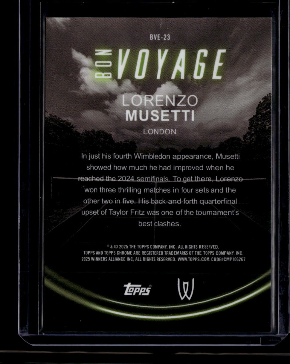 2025 Topps Chrome Bon Voyage bve23 Lorenzo Musetti