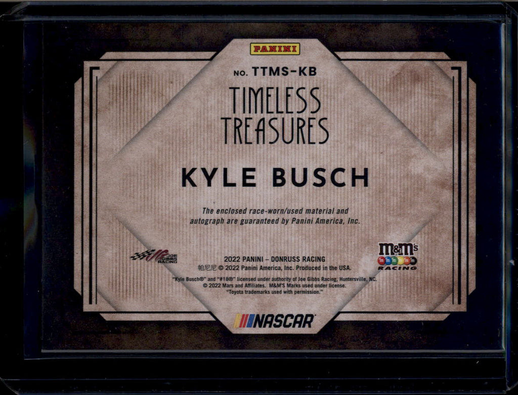 2022 Donruss Timeless Treasures Material Signatures 5 Kyle Busch Relic Auto