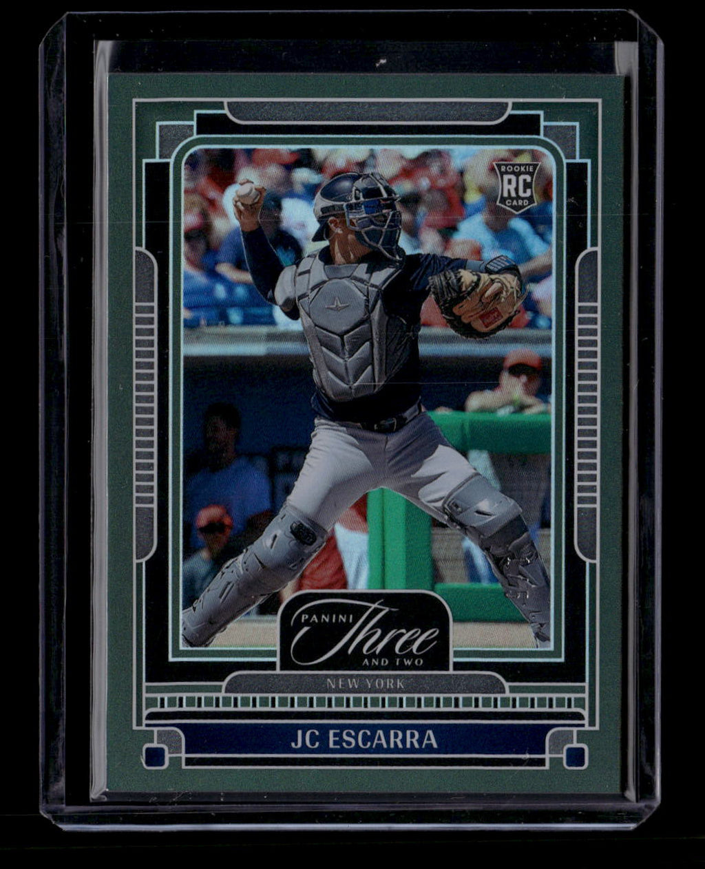 2025 Panini Three and Two Holo Emerald 85 JC Escarra Rookie 1/5