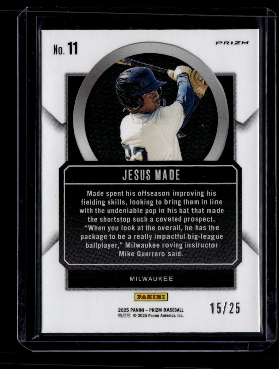 2025 Panini Prizm Talisman Prizms Mojo 11 Jesus Made Rookie 15/25