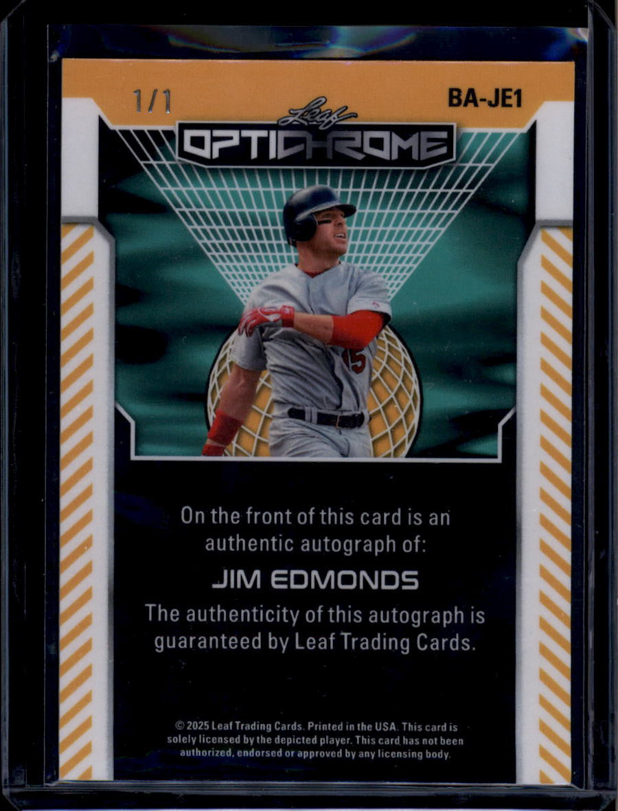 2025 Leaf Optichrome Gold Lazer baje1 Jim Edmonds Auto 1/1